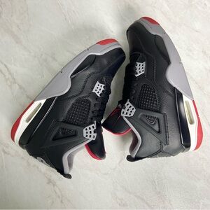 Men's Black/ Red Classic Sneakers Shoes -Jordan 4 Bred Reimagined